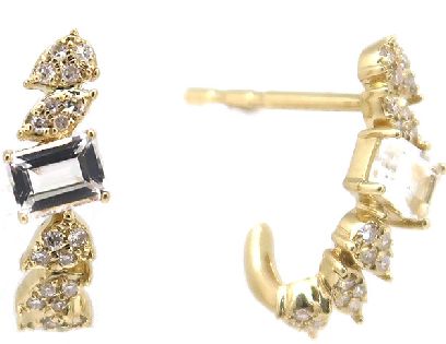 Diamond huggie earrings 14KY-: WT.63cts/1.75g