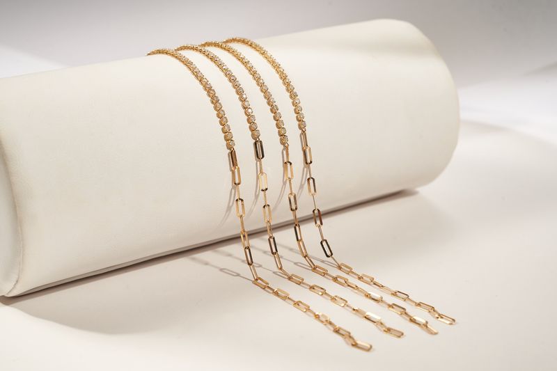 Diamond paperclip bracelet
