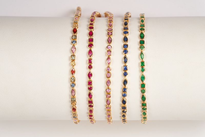 Fancy cut gemstone bracelet