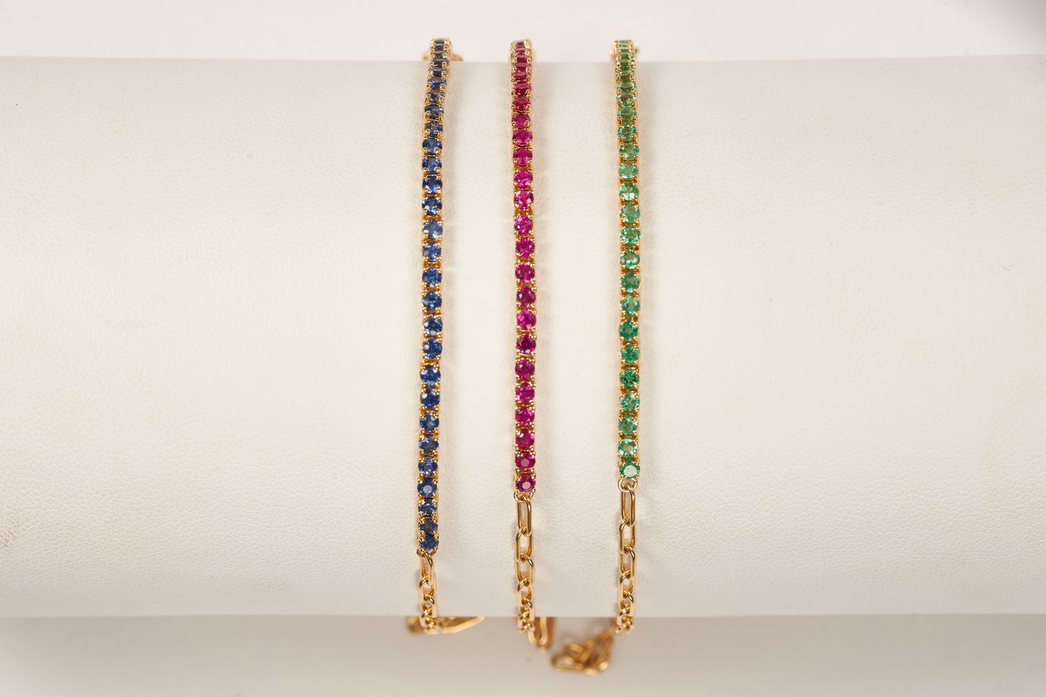 Gemstone half paperclip bracelet