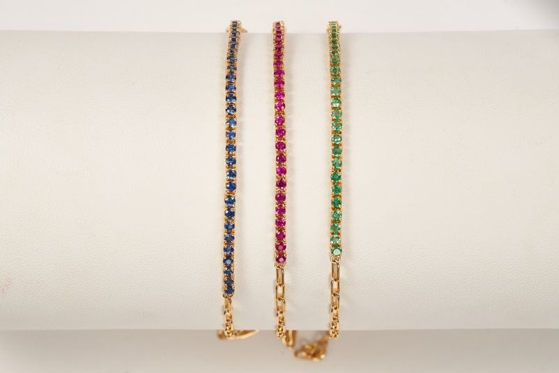 Gemstone half paperclip bracelet