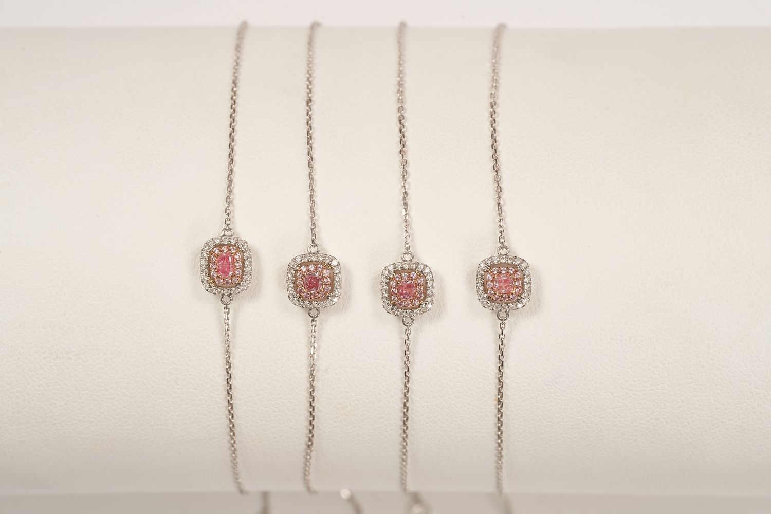 Pink Diamond halo bracelet