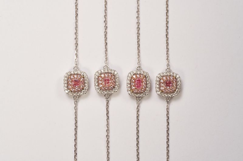 Pink Diamond halo bracelet