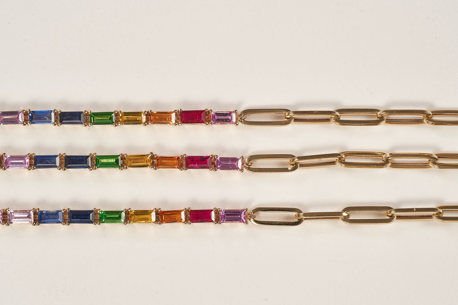 Multi Sapphire baguette bracelet