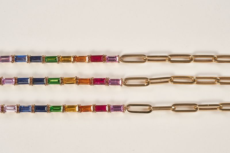 Multi Sapphire baguette bracelet