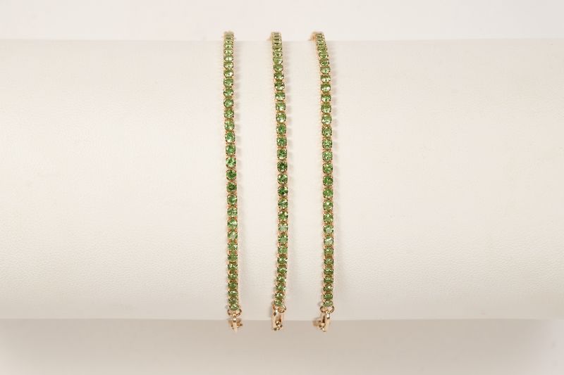 Tsavorite Paper Clip Bracelet