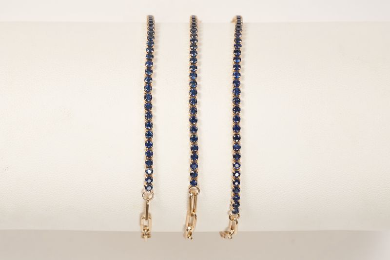 Blue Sapphire paperclip bracelet