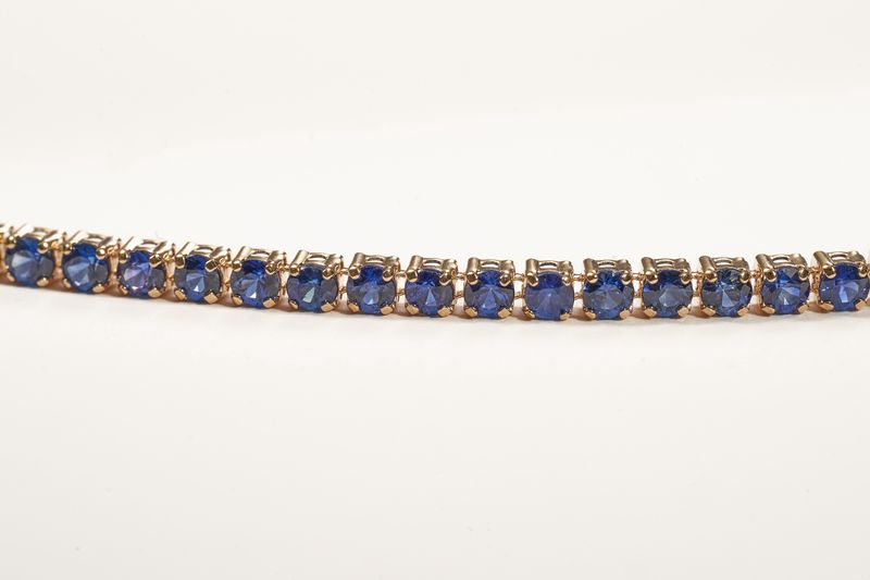 Blue Sapphire paperclip bracelet