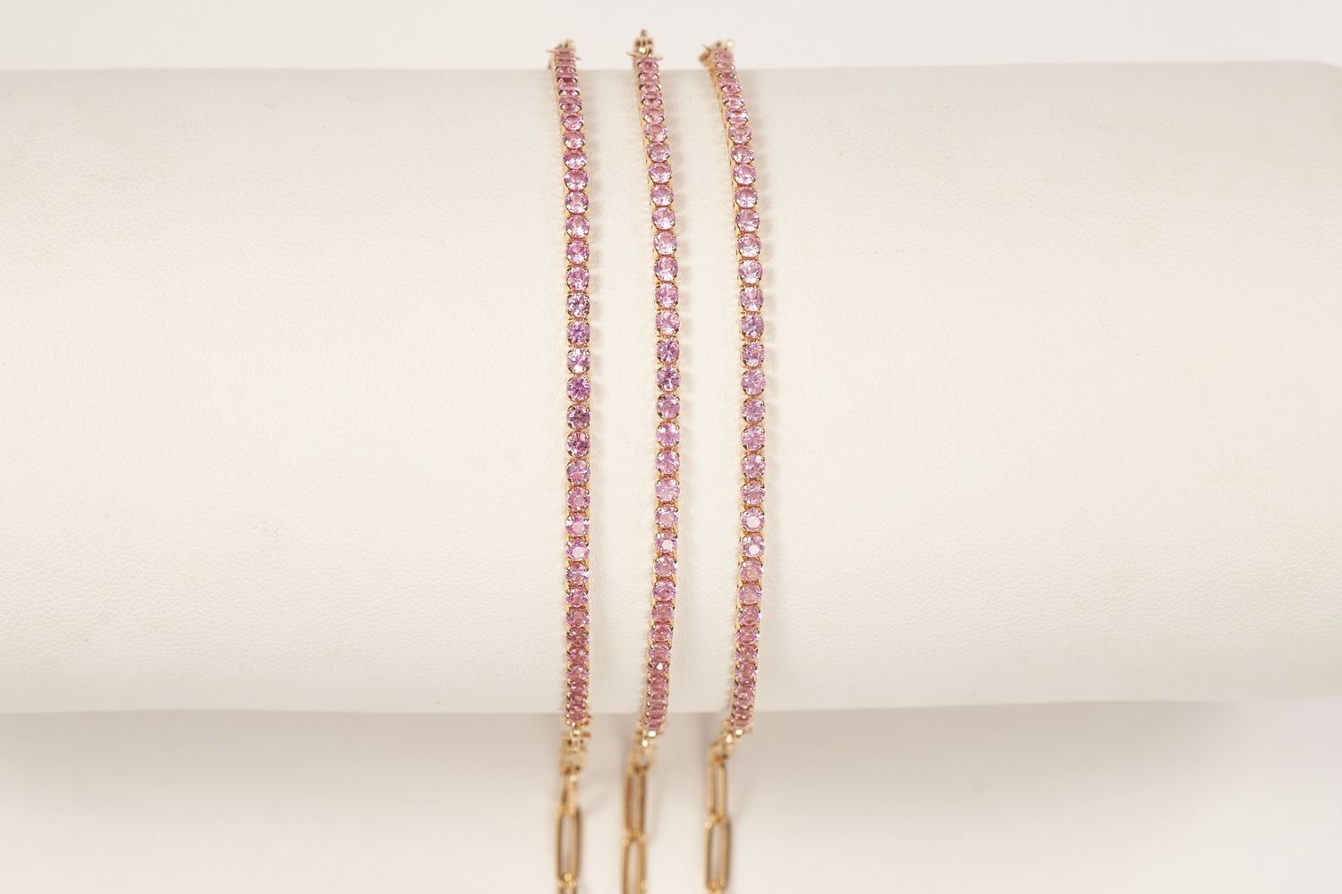 Pink Sapphire paperclip bracelet