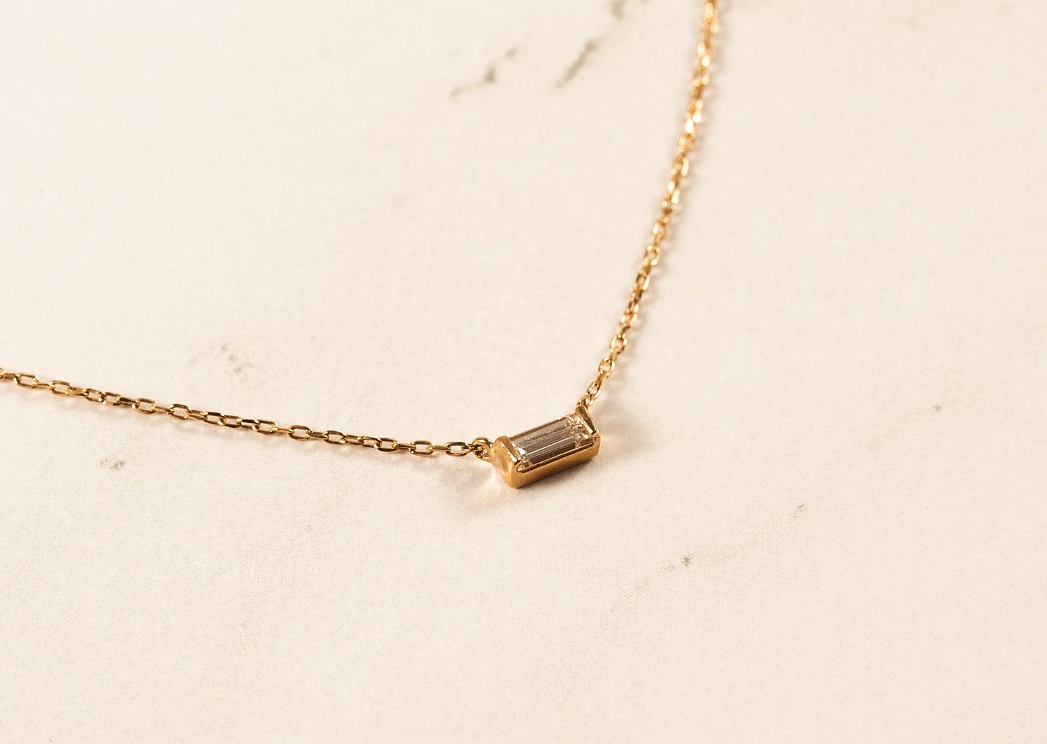 Mini Diamond baguette necklace