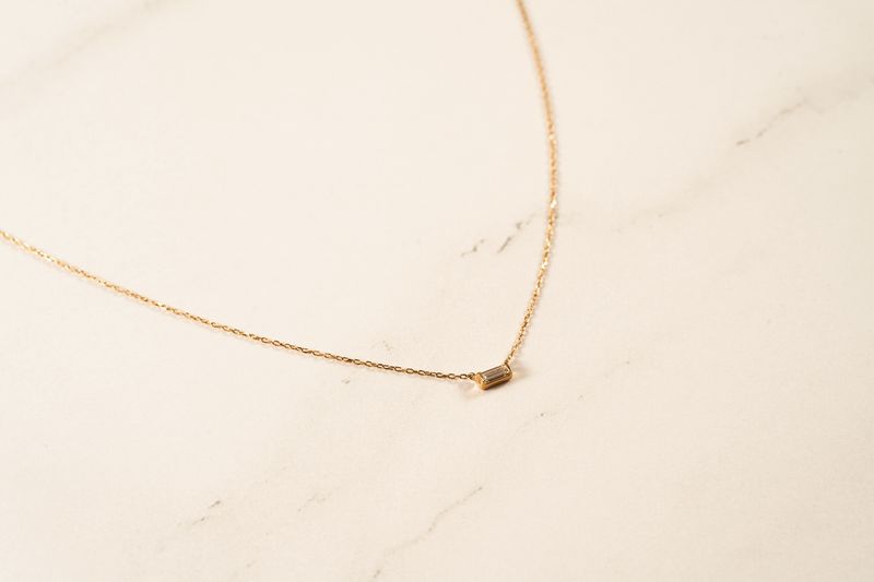 Mini Diamond Baguette Necklace
