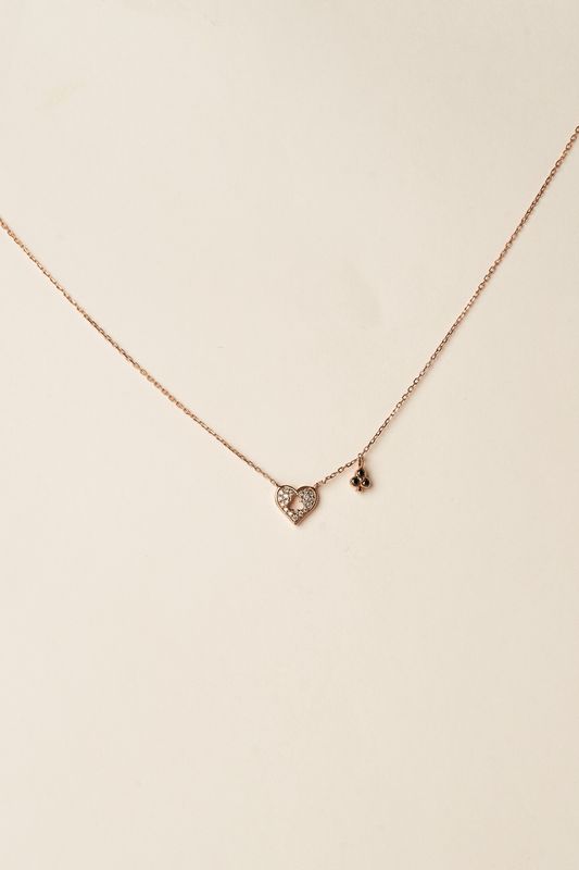 Diamond Heart and Club Necklace
