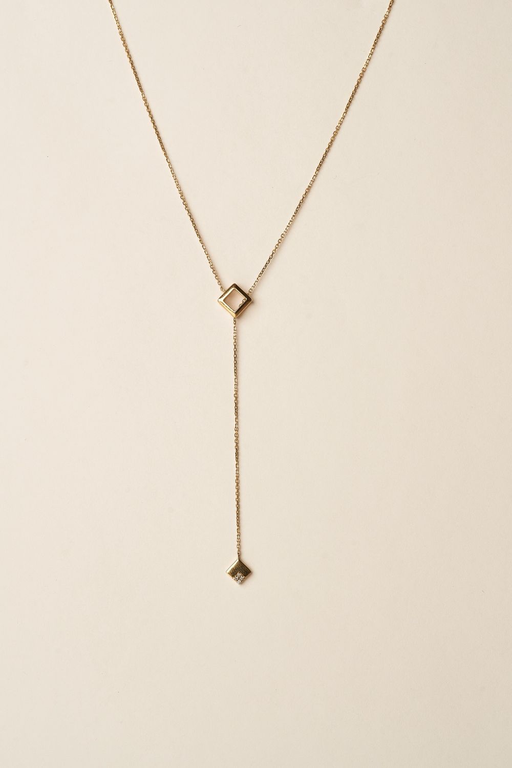 Square lariat necklace