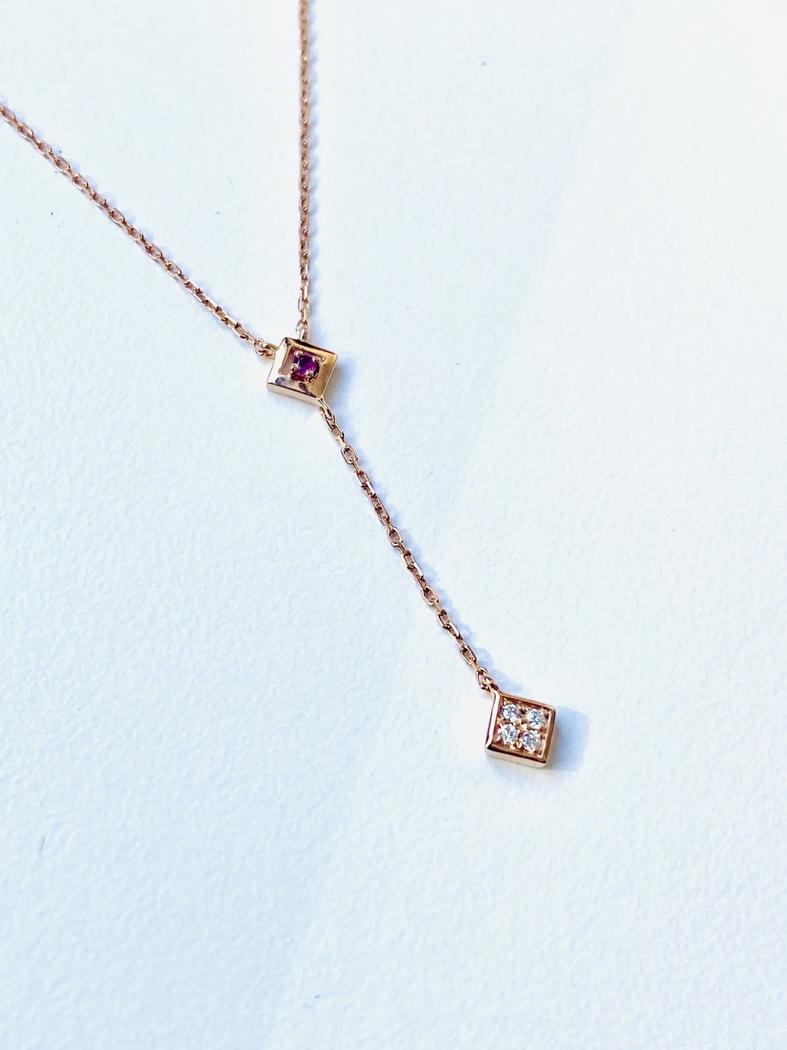 Geometric Ruby Necklace