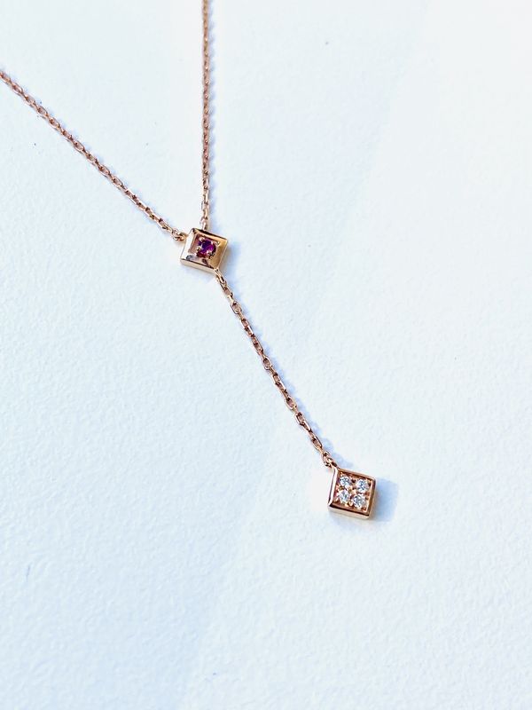 Geometric Ruby Necklace