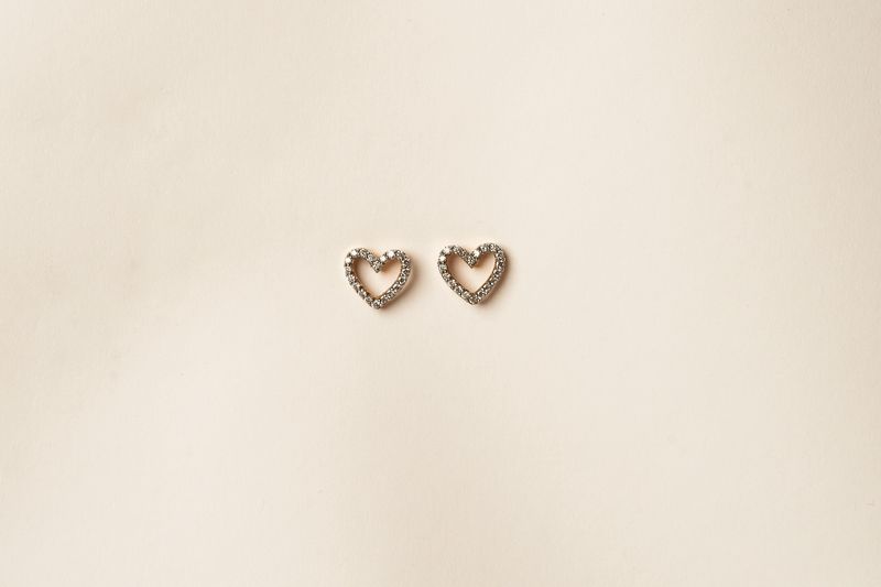 Diamond heart studs 14KY 0.2cts 1.16g
