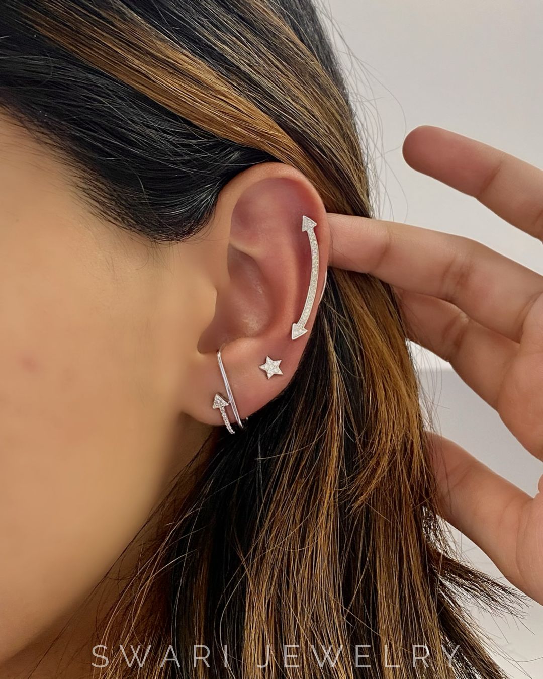 Diamond star studs 14KW.13cts/.89g