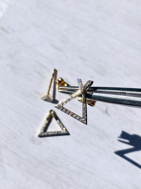 Diamond Triangle Studs