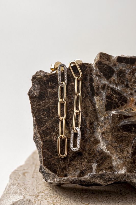 Paperclip er 14KY Dia-0.15ct/1.85g