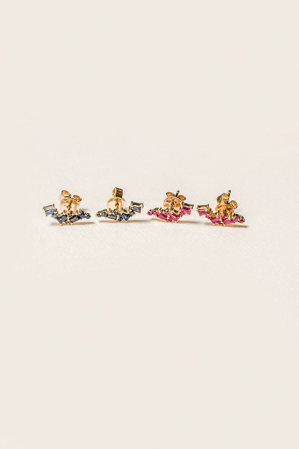 Ruby baguette studs 18KY .6cts 2.05g