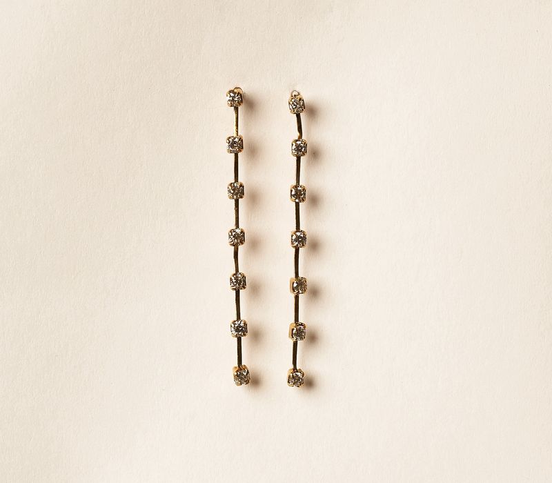 18KYG Dia dangle er- .3cts/0.77g