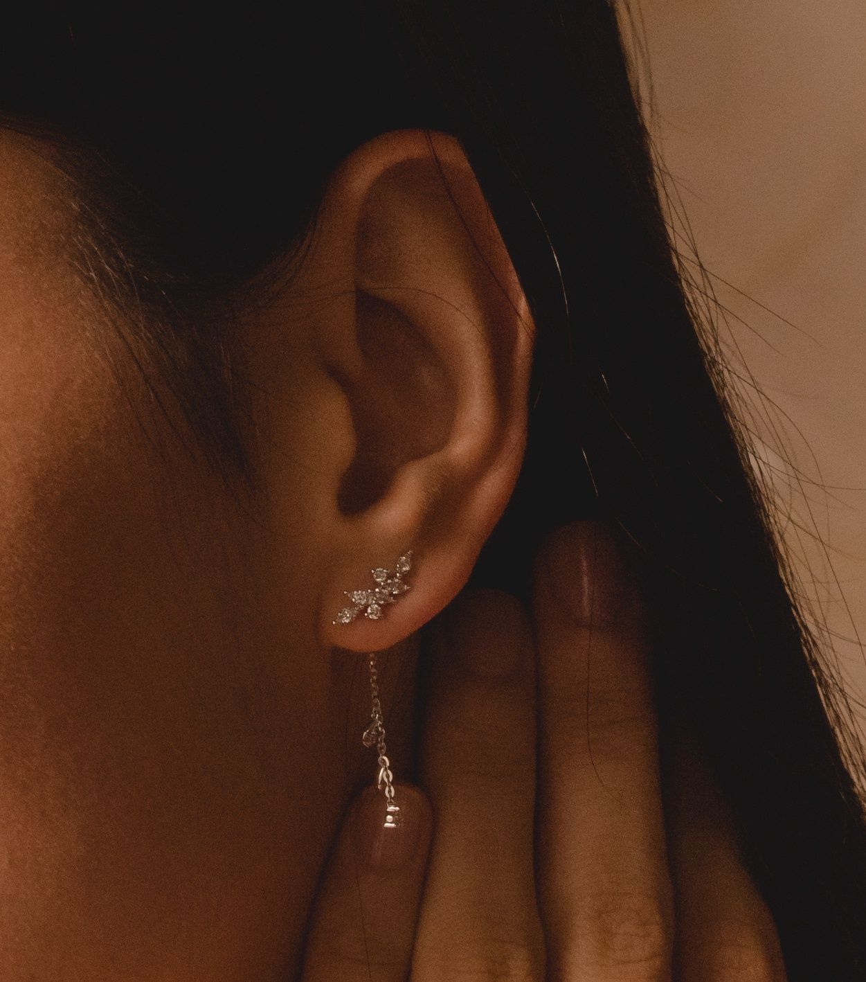 18KW Earrings D-0.4ct/ 1.69g