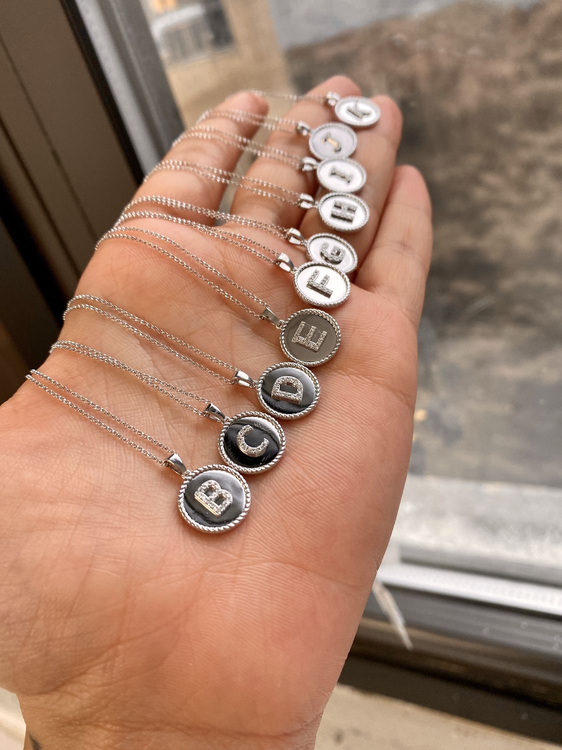 Initial Coin Necklace WG