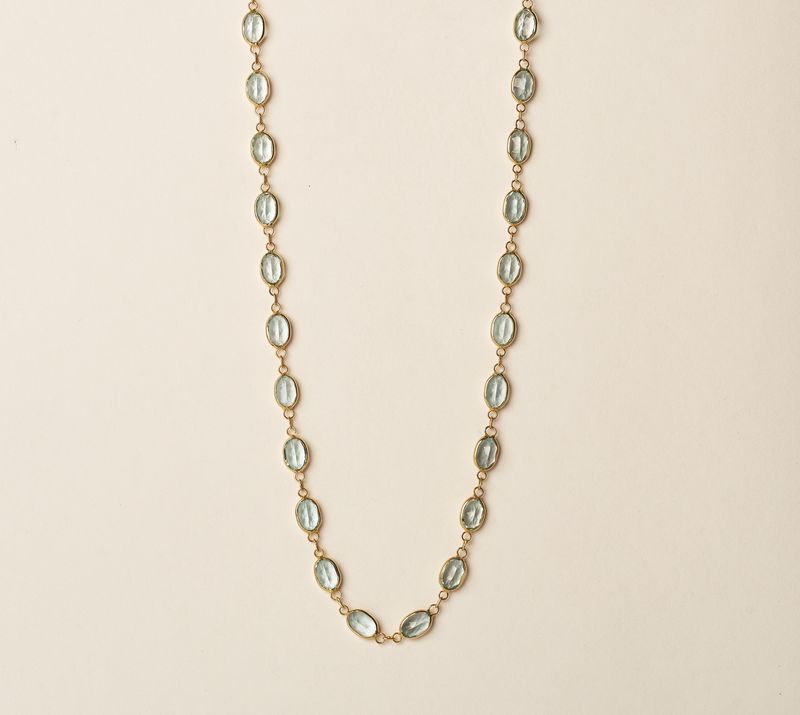 Blue Topaz neck 14KY -23.6cts/7.5g