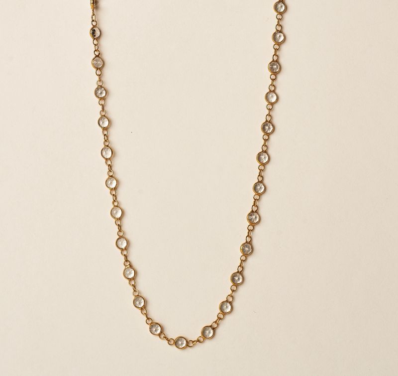 White Topaz Necklace 18KY 2.1cts/14g