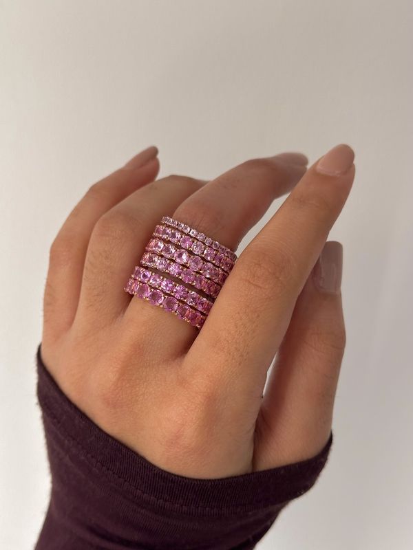 14KY Pink Sapp band-1.89ct/1.96g