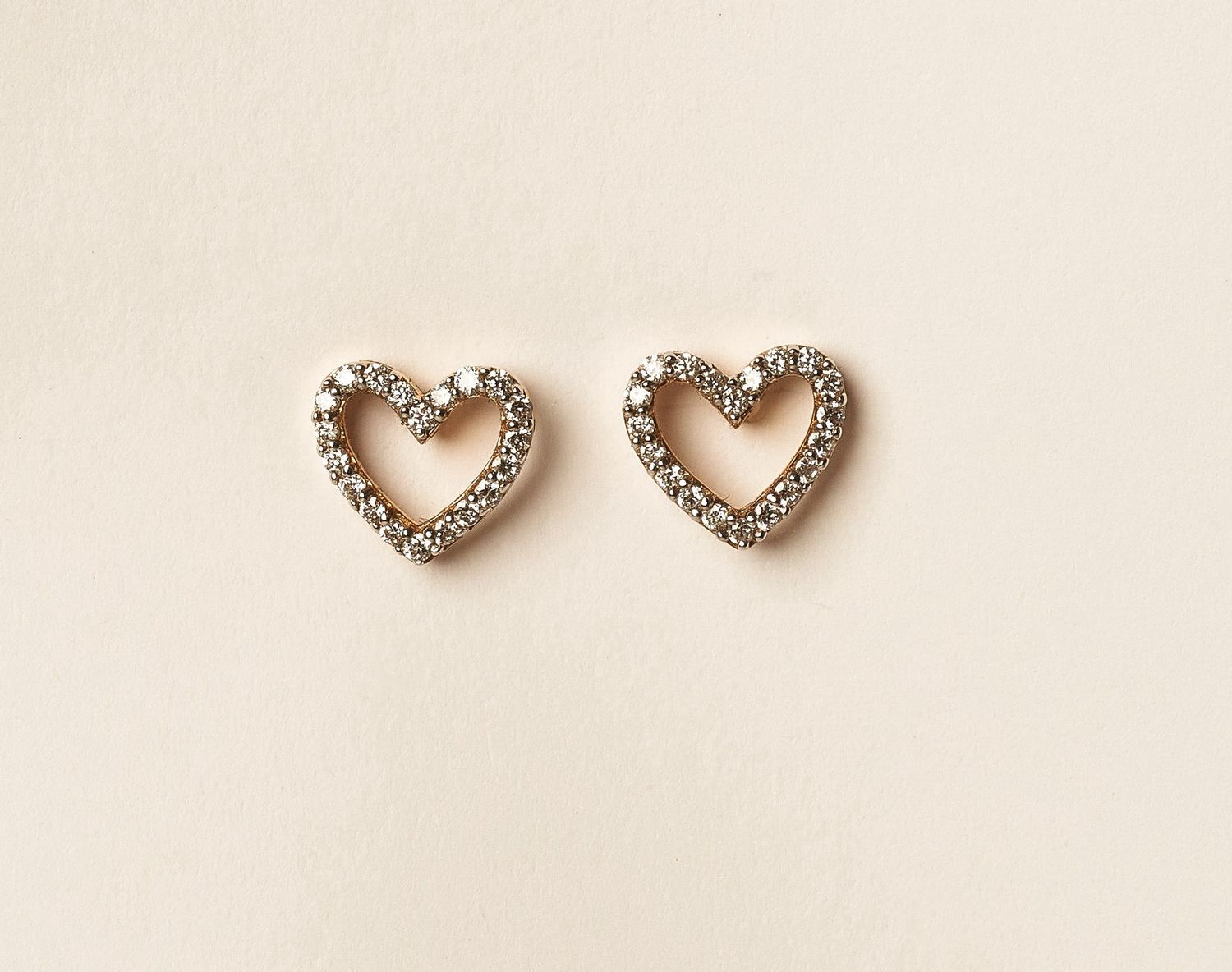Diamond heart studs 14KY 0.2cts 1.16g
