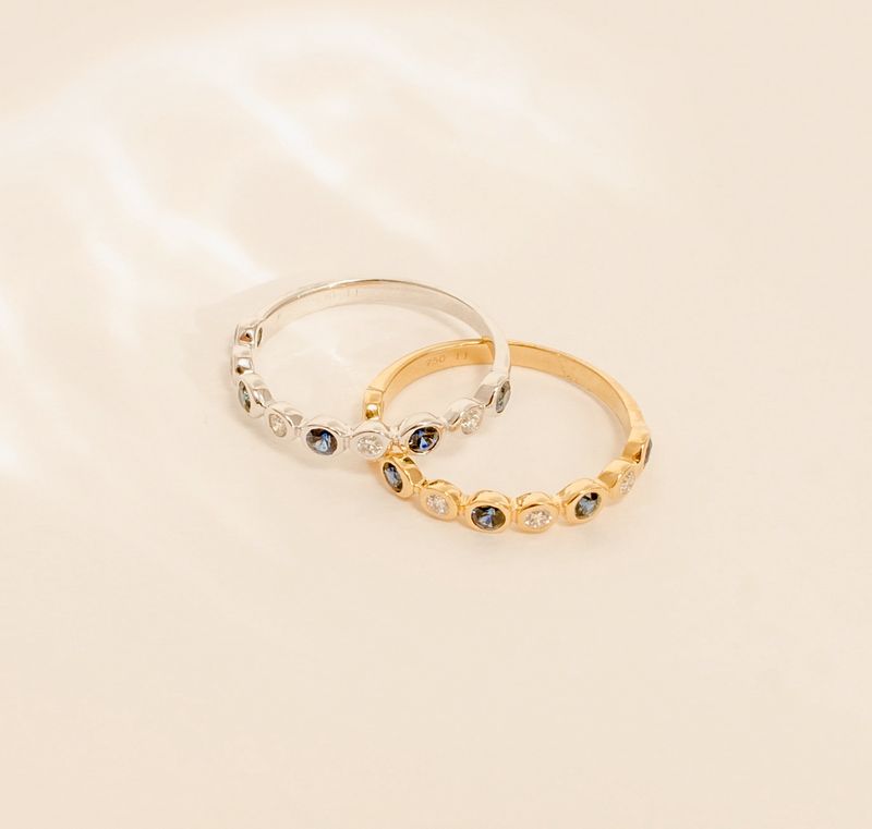 18KY Dia bubble ring BS: .11 .35cts/ 1.78g