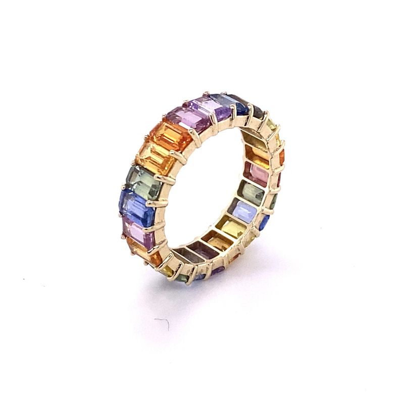 R-3954 18KY Multi band-5.49ct/2.9g