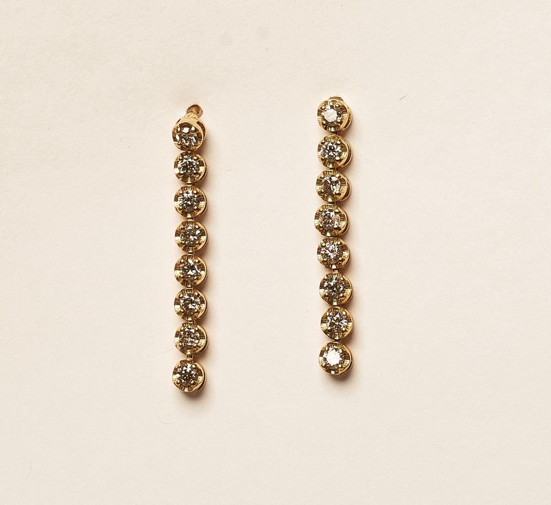 Buttercup dia earrings -18KYG DIA- .5cts/1.51g