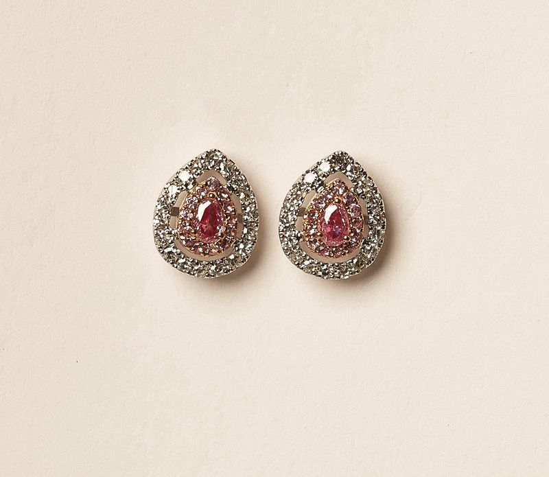 18KW Pink Dia Pear- .58ct/1.5g
