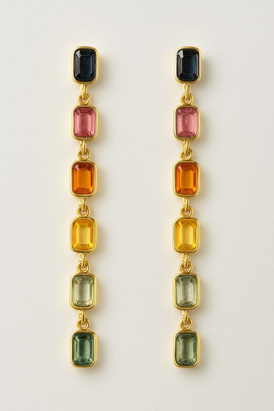 Sapphire Bezel Dangle Earrings