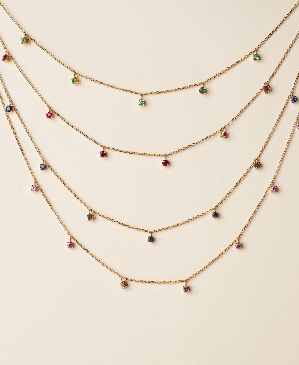 18KY Mini gemstone drop