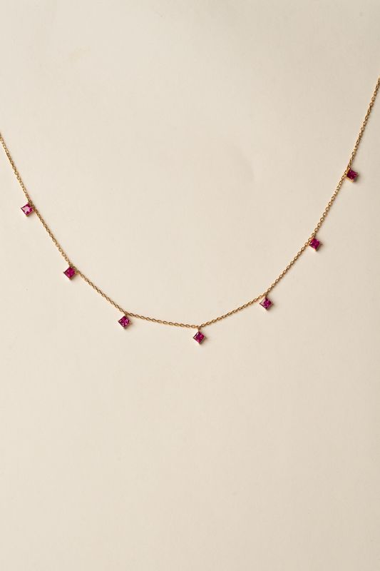 18K Princess Dangle Necklace