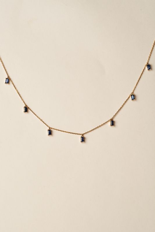 Baguette Dangle Drop Necklace