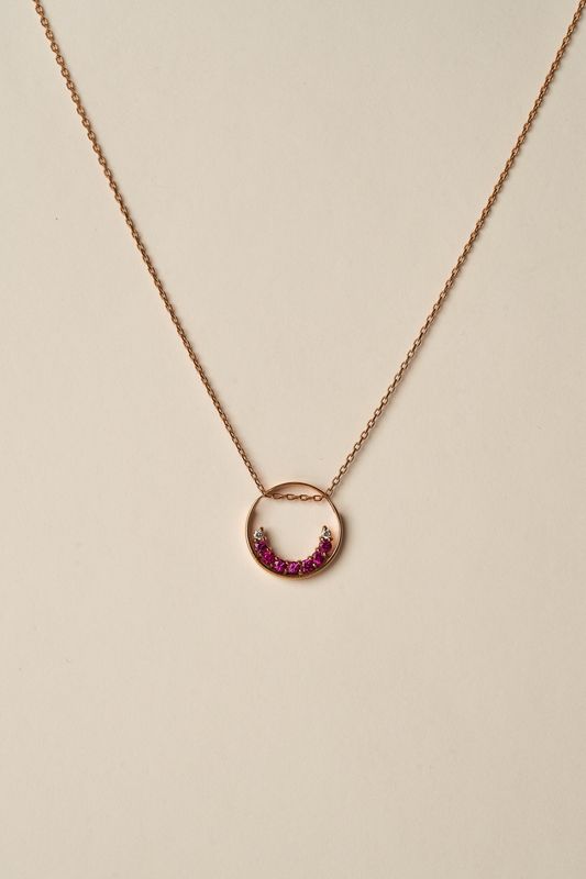Half Moon Ruby Necklace