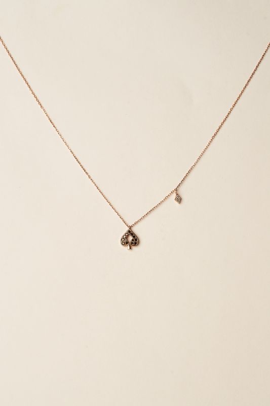 Black Diamond and Spade Necklace