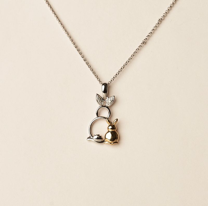 14KRY Rabbit duo .02cts/2.98g
