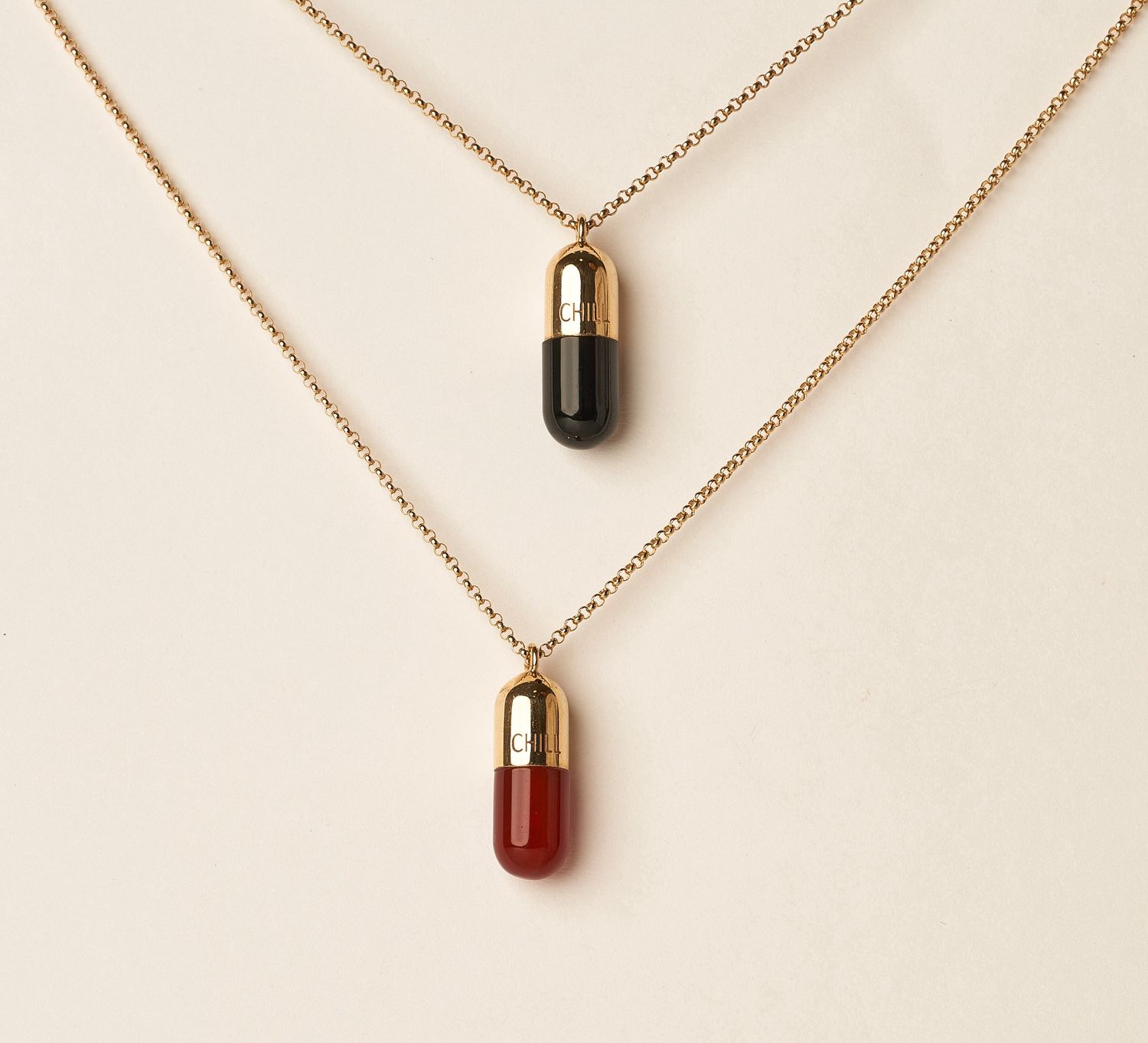 14KY Black Chill Pill Necklace