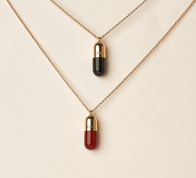 14KY Black Chill Pill Necklace