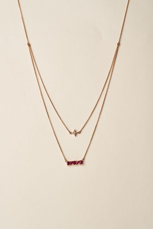 Double Layer Ruby Necklace