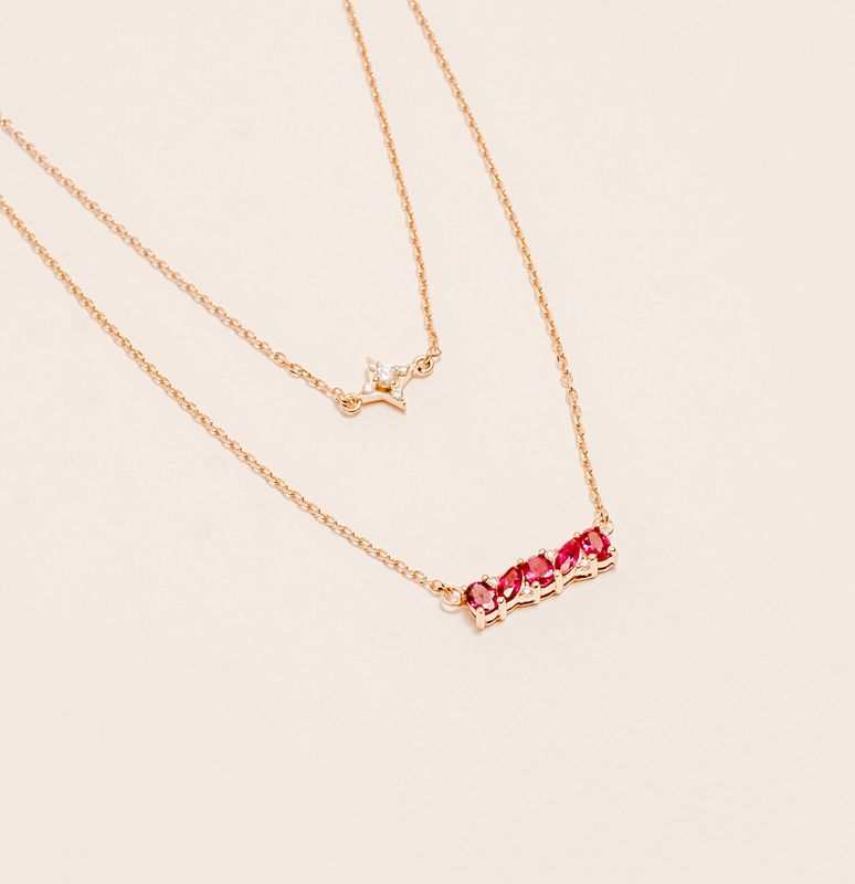 18KR Double layer Ruby:.46ct D:.07ct/2.71g