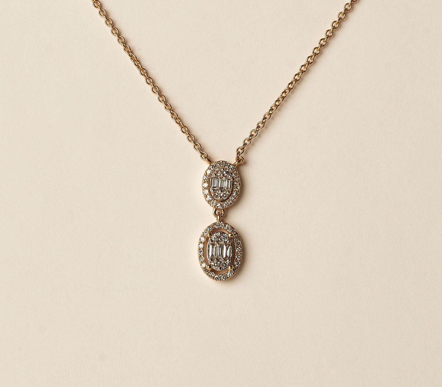 14KYG Dia necklace .23cts 3.06g