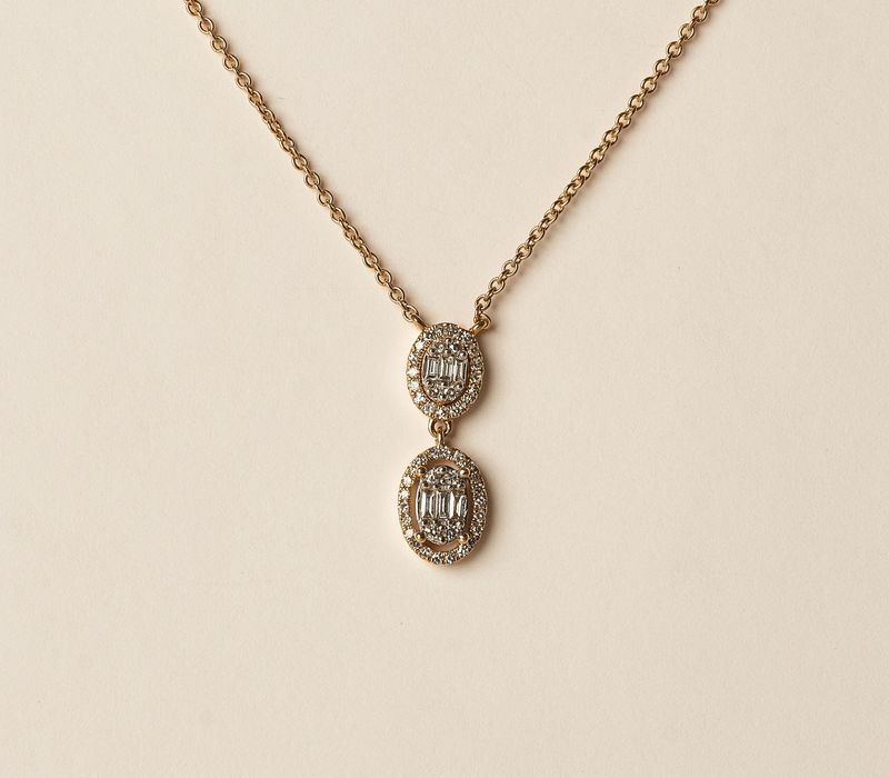 14KYG Dia necklace .23cts 3.06g