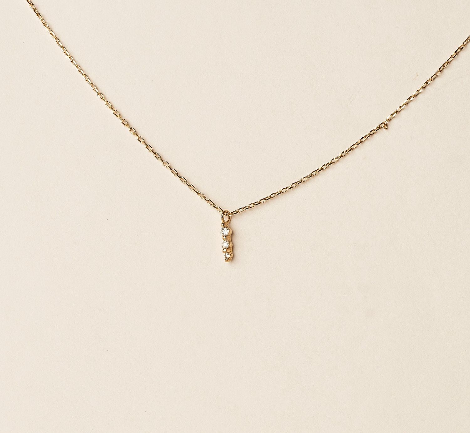 14KY Mini dia necklace .03cts .8gr