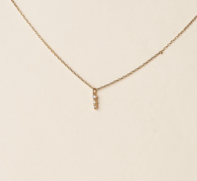 14KY Mini dia necklace .03cts .8gr